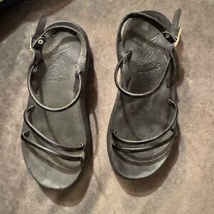 Ancient Greek Sandals Black Strappy Sandals NWT